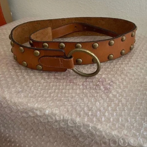 VINTAGE Abercrombie & Fitch genuine leather Studded Leather Belt New